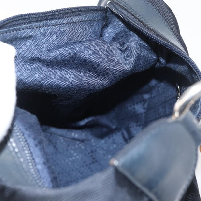 Gucci Vintage Bamboo Hobo Nylon, Navy, Nylon, Shoulder Bag