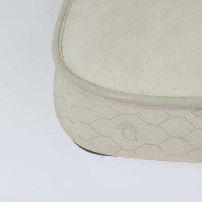 Christian Dior Vintage Honeycomb Flap Crossbody Bag Coated Canvas, WHITE, CANVAS, Crossbody bag