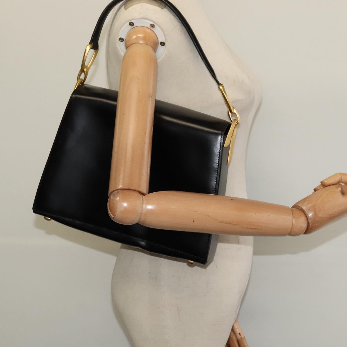 Celine Shoulder Bag Leather, BLACK, LEATHER, Shoulder bag