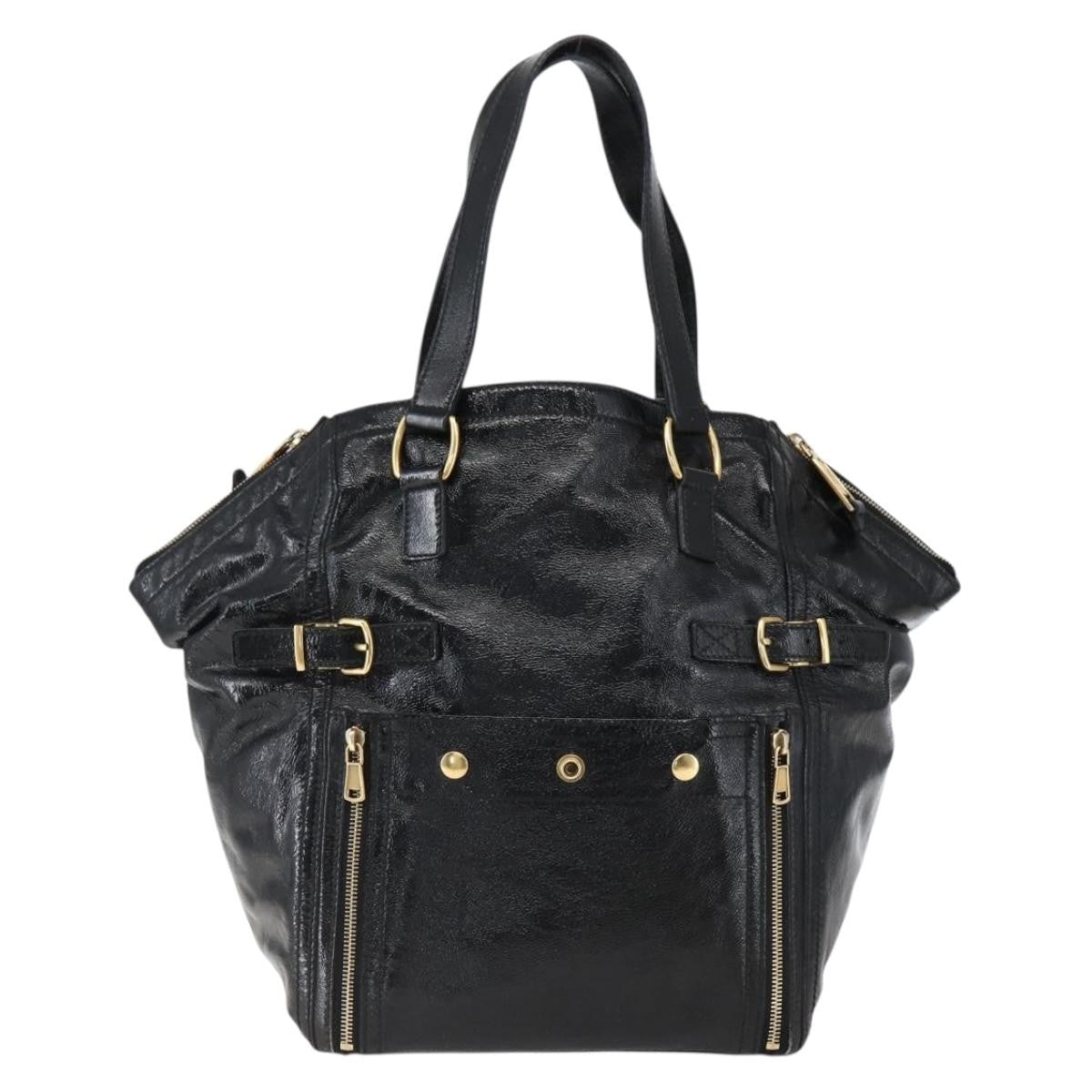 Saint Laurent Downtown Handbag Patent, BLACK, PATENT_LEATHER, Tote bag