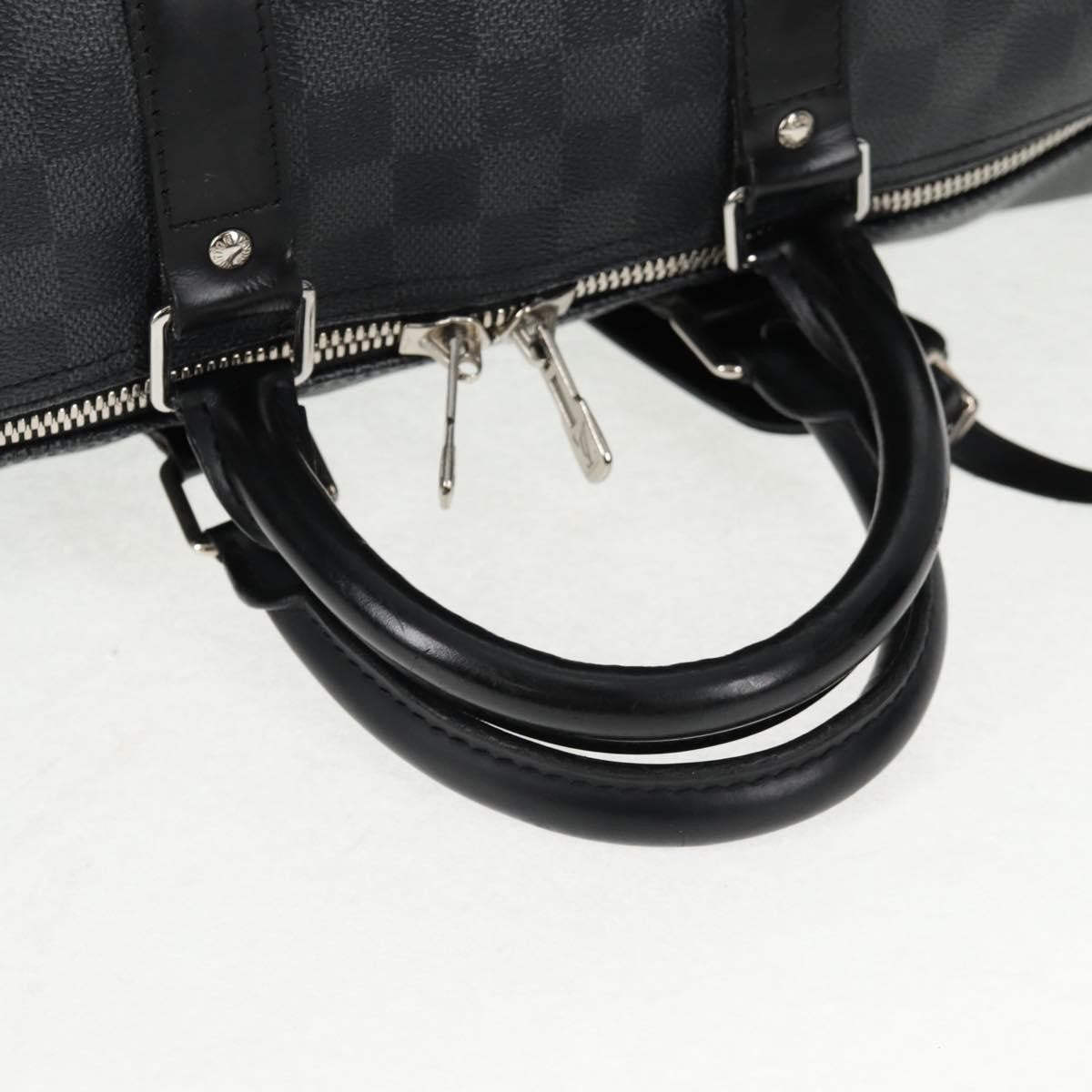 Louis Vuitton Keepall Bandouliere Bag Limited Edition Damier Graphite LV League, BLACK, CANVAS, Travel bag