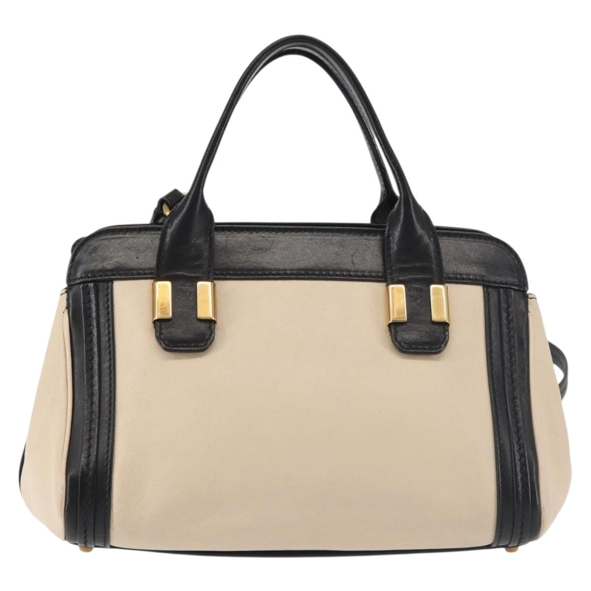 Chloe Alice Satchel Leather, BEIGE, LEATHER, Handbag