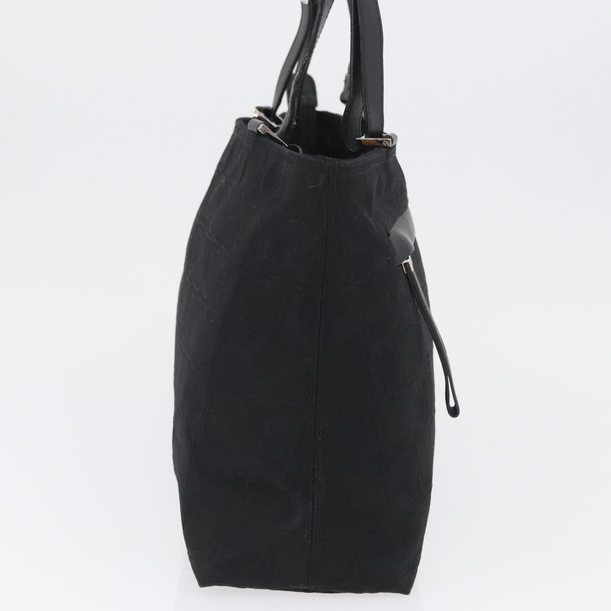 Salvatore Ferragamo Gancini Tote Gancini Canvas, BLACK, CANVAS, Tote bag