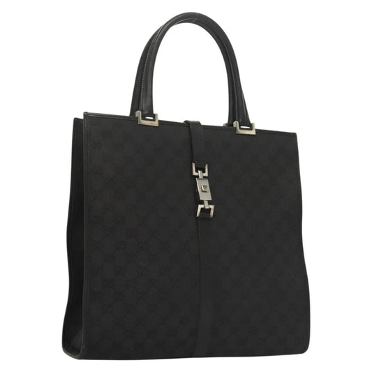 "Gucci Vintage Jackie Tote Canvas, Leather", BLACK, CANVAS, Tote bag