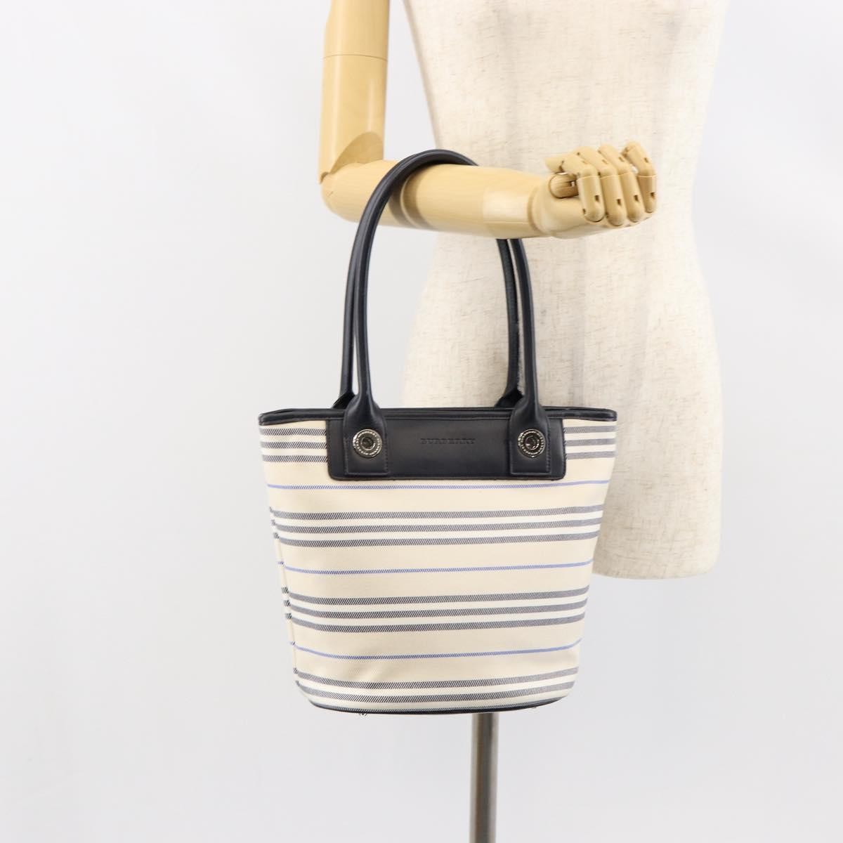 Burberry Blue Label Tote Bag Canvas, WHITE, CANVAS, Tote bag