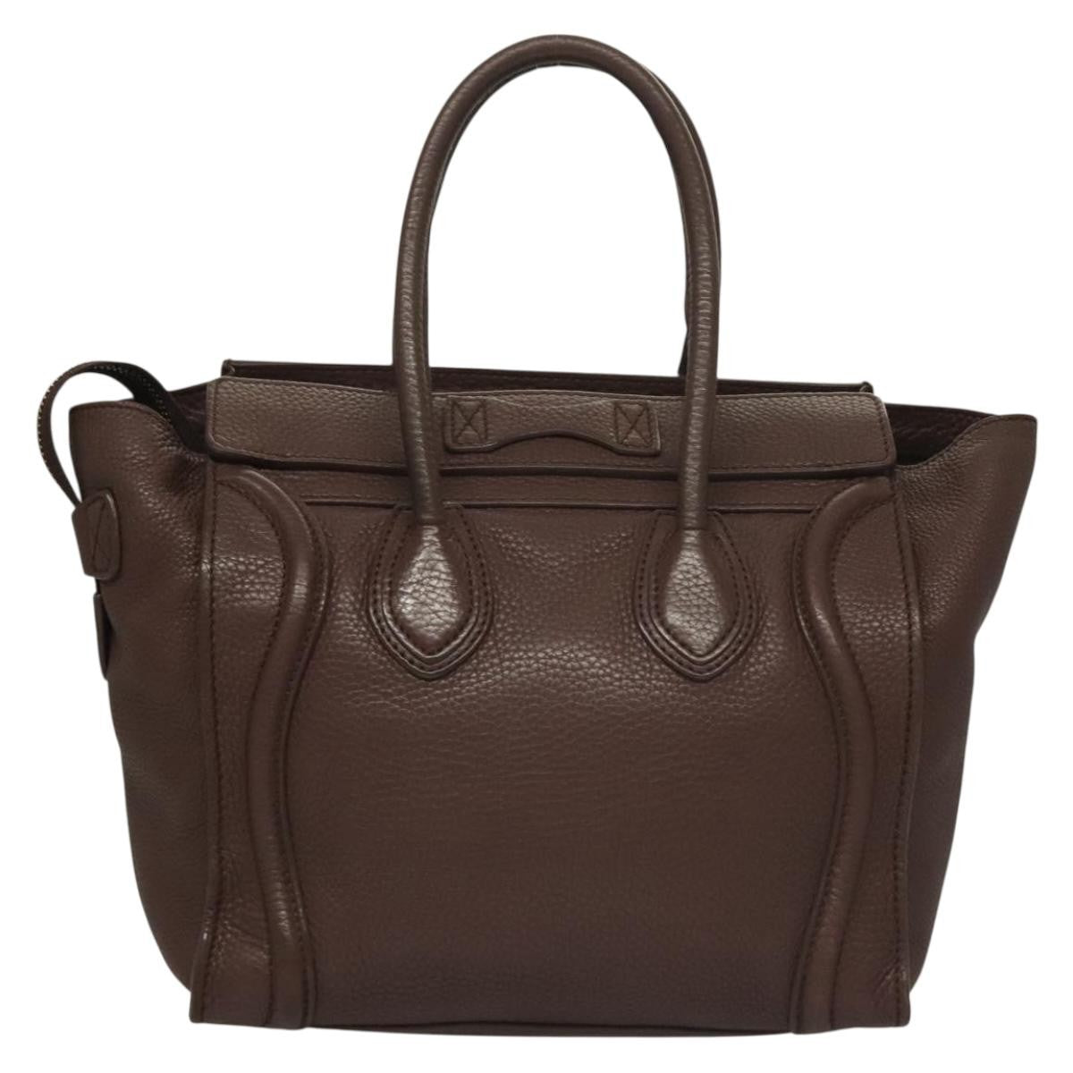 Celine Shopper Luggage Leather, BROWN, LEATHER, Handbag