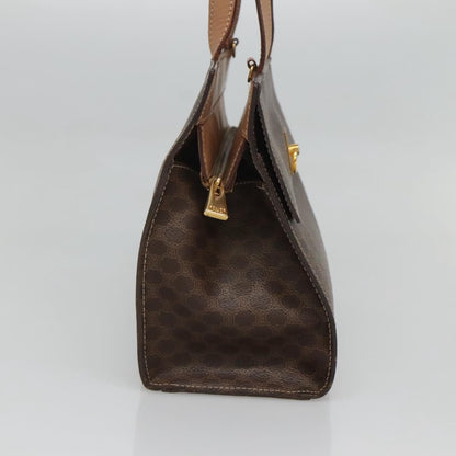 Celine Vintage Macadam Handbag Canvas and Leather, BROWN, CANVAS, Handbag