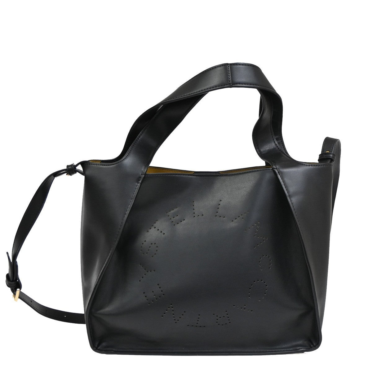 Stella McCartney Alter Tote Perforated Faux Leather, BLACK, FAUX_FUR, Tote bag