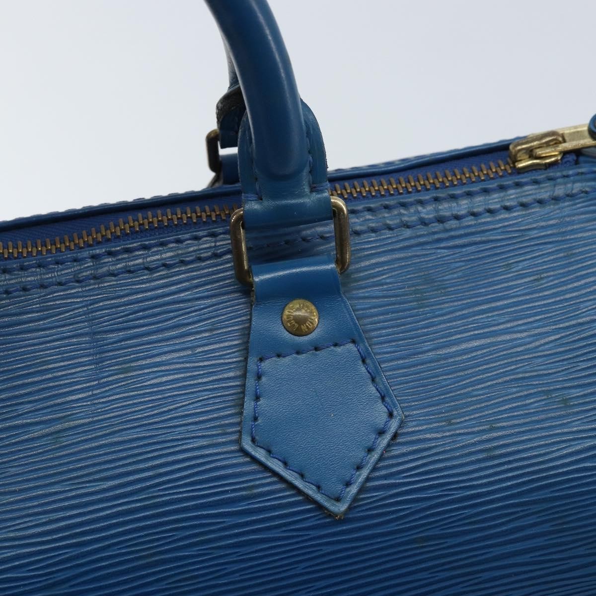 Louis Vuitton Speedy Handbag Epi Leather, BLUE, LEATHER, Handbag