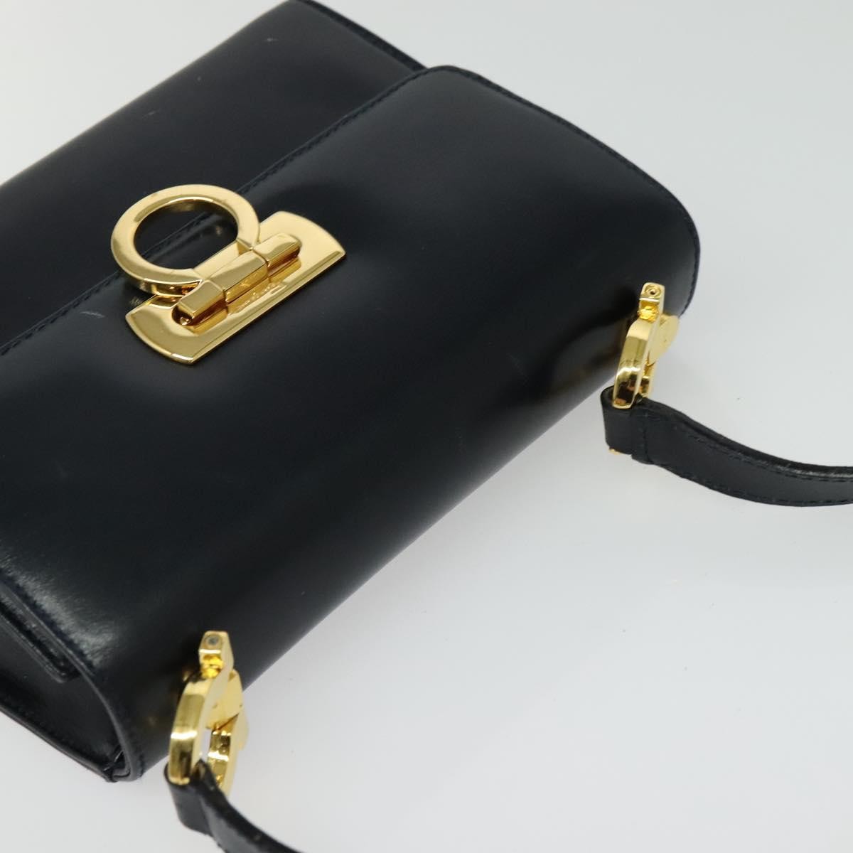 Salvatore Ferragamo Gancini Flap Shoulder bag Leather, BLACK, LEATHER, Shoulder bag