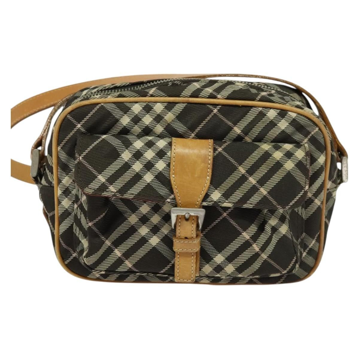 Burberry Nova Check Blue Label Canvas, BLACK, CANVAS, Shoulder bag