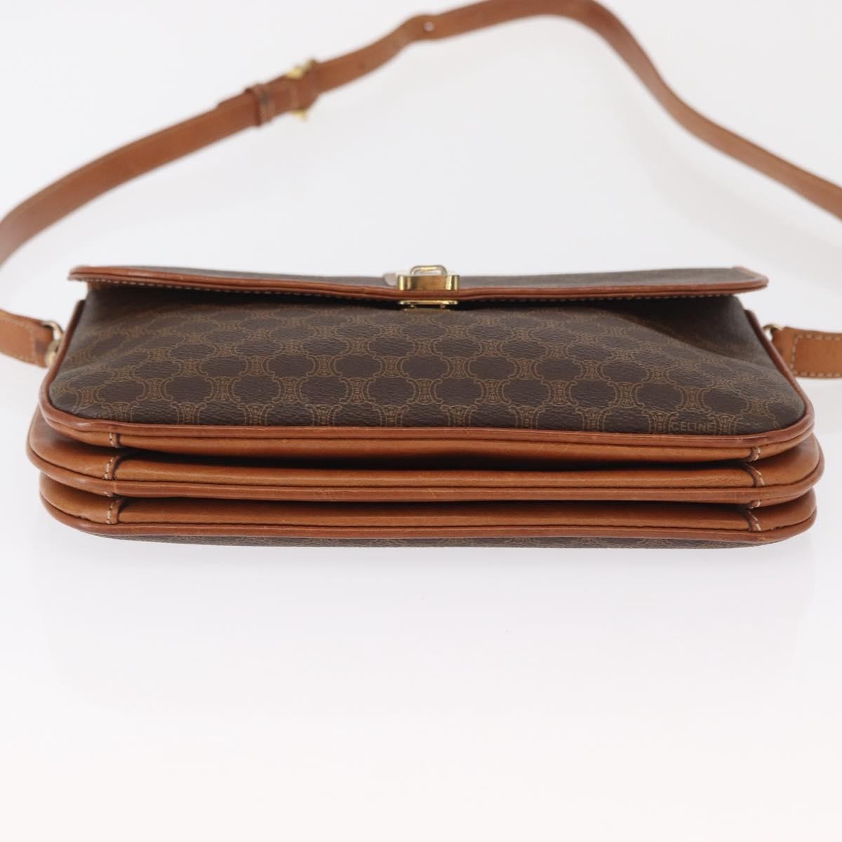 Celine Vintage Macadam Shoulder Bag Canvas, BROWN, CANVAS, Shoulder bag