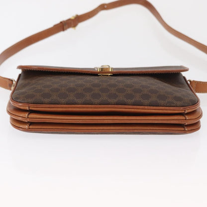 Celine Vintage Macadam Shoulder Bag Canvas, BROWN, CANVAS, Shoulder bag