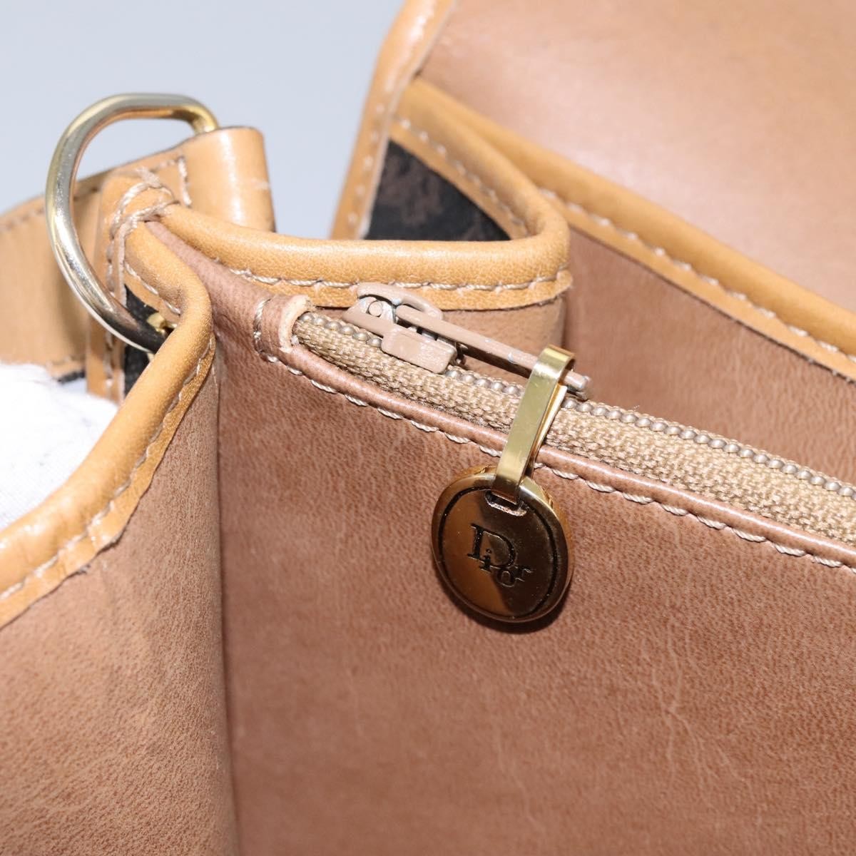 Christian Dior Vintage Honeycomb Flap Crossbody Bag Canvas and Leather, BLACK, CANVAS, Crossbody bag