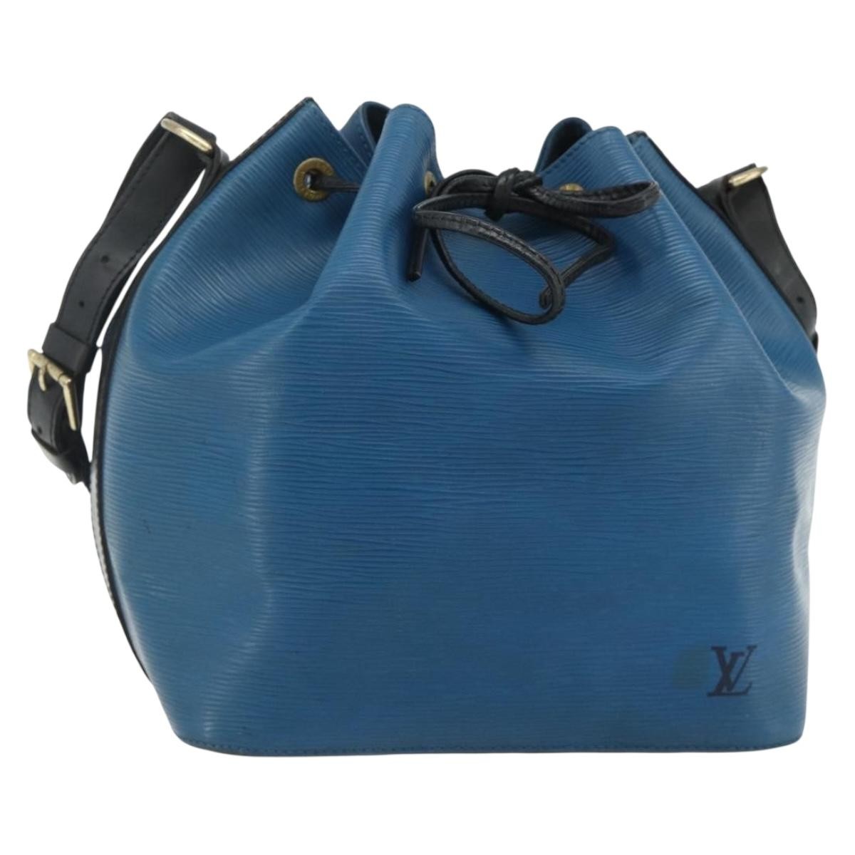 Louis Vuitton Bicolor Petit Noe Handbag Epi Leather, Blue, Leather, Shoulder Bag