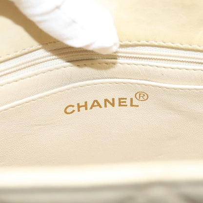 Chanel Vintage CC Front Pocket Tote Quilted Leather, BEIGE, LEATHER, Tote bag