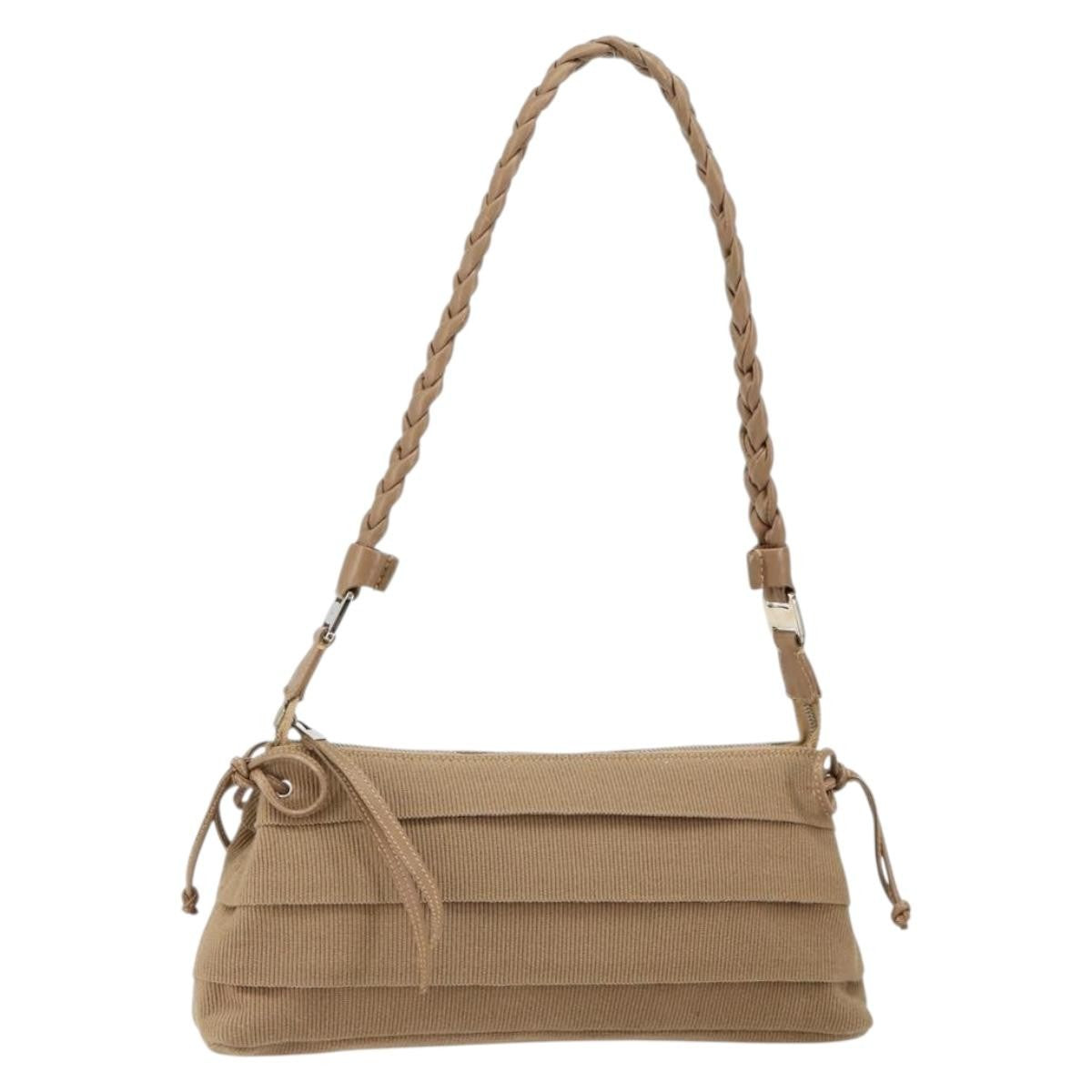 Salvatore Ferragamo Vala Shoulder Bag Nylon, BEIGE, NYLON, Shoulder bag