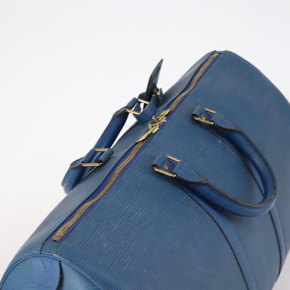 Louis Vuitton Keepall Bag Epi Leather, BLUE, LEATHER, Travel bag