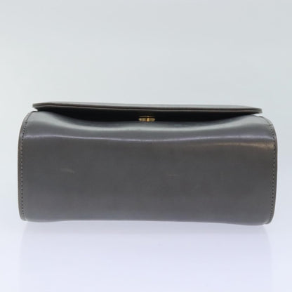 Salvatore Ferragamo Vintage Flap Chain Shoulder Bag Leather, GRAY, LEATHER, Shoulder bag