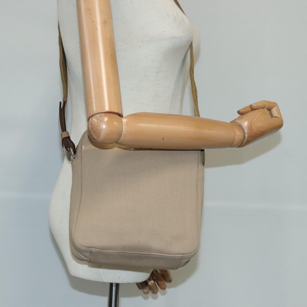 Prada Vintage Shoulder Bag Canvas, BEIGE, CANVAS, Shoulder bag
