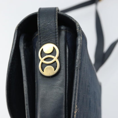 Christian Dior Vintage Honeycomb Shoulder Bag Canvas, NAVY, CANVAS, Shoulder bag