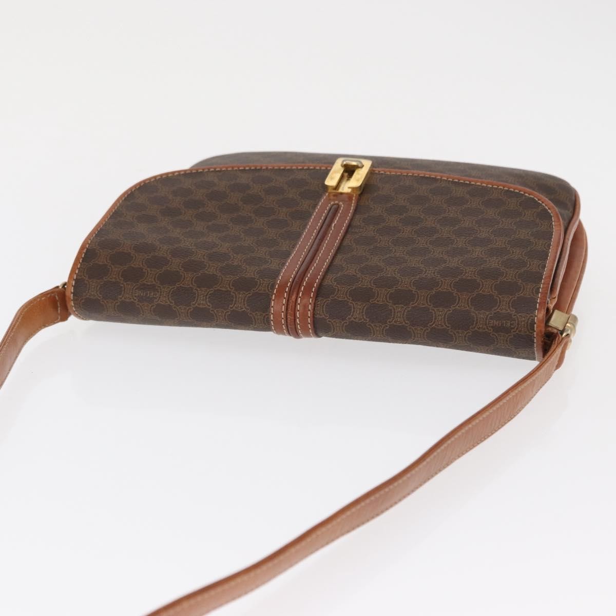 Celine Vintage Macadam Shoulder Bag Canvas, BROWN, CANVAS, Shoulder bag