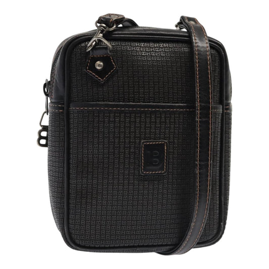 Bally Vintage Shoulder Bag PVC and Leather, Black, PVC, Shoulder Bag