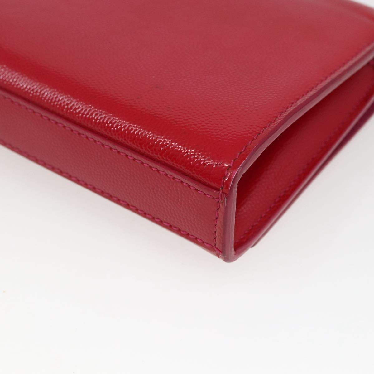 Saint Laurent Classic Monogram Crossbody Bag Grainy Leather, RED, LEATHER, Clutche & pouche