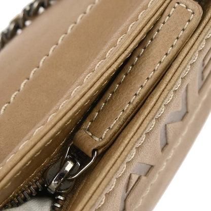 Chanel Lax Pochette Leather, BROWN, LEATHER, Shoulder bag