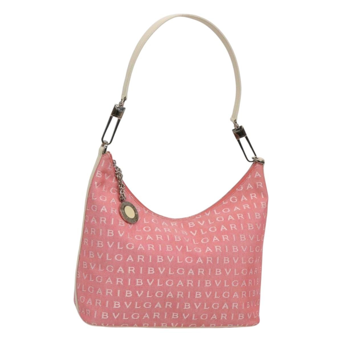 Bvlgari B.Zero1 Logomania Bag Canvas with Leather, PINK, CANVAS, Shoulder bag