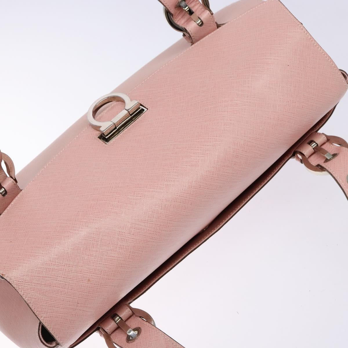 Salvatore Ferragamo Gancini handbag Leather, PINK, LEATHER, Handbag