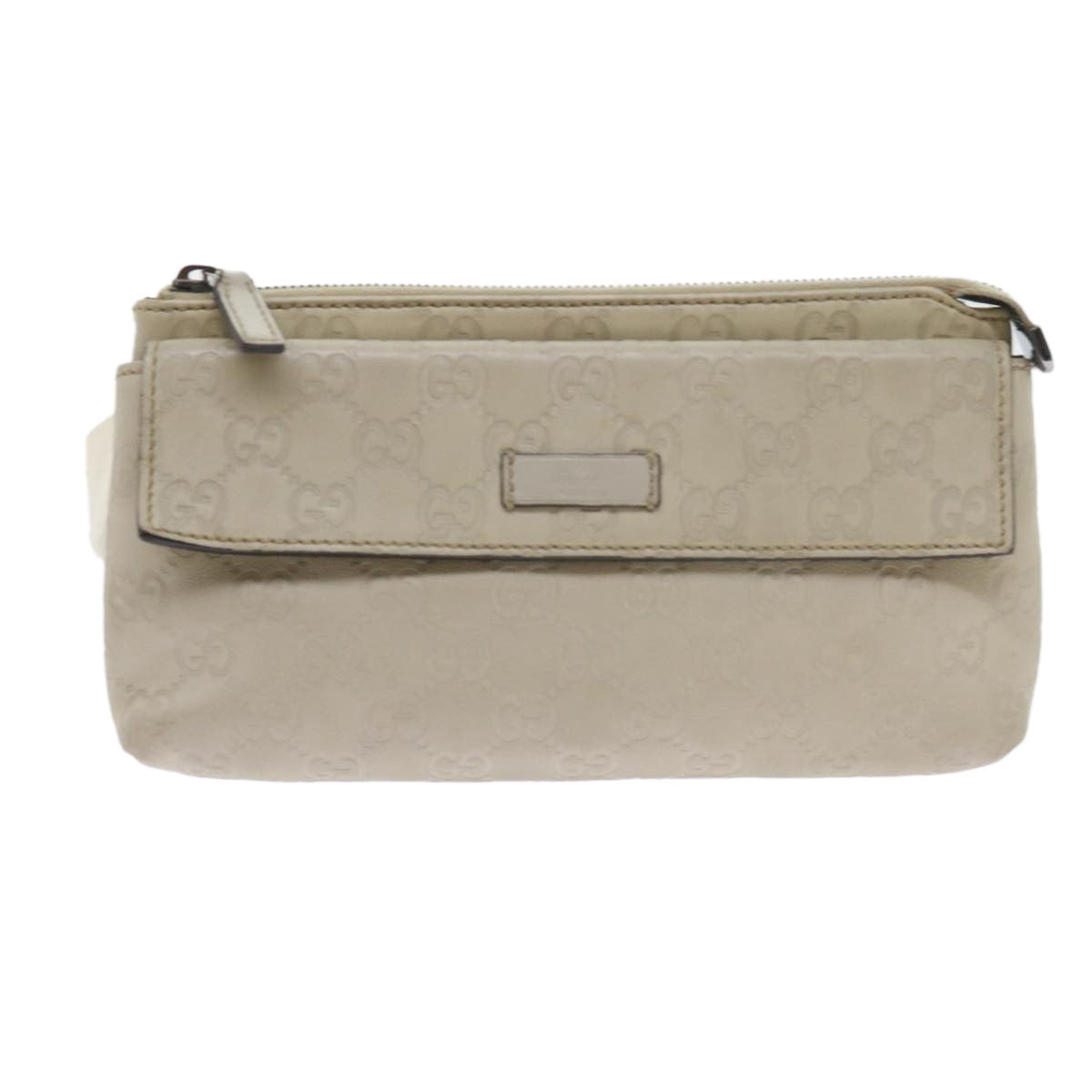Gucci Waist Belt Bag Guccissima, WHITE, LEATHER, Shoulder bag