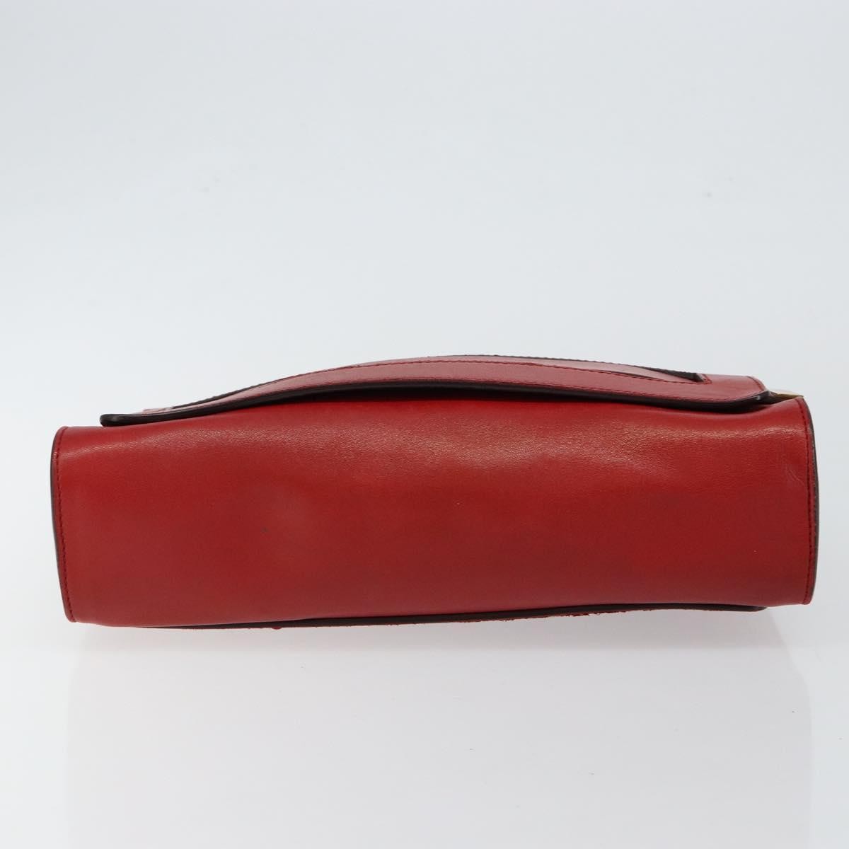 Chloe Elle Chain Clutch Leather, RED, LEATHER, Clutche & pouche