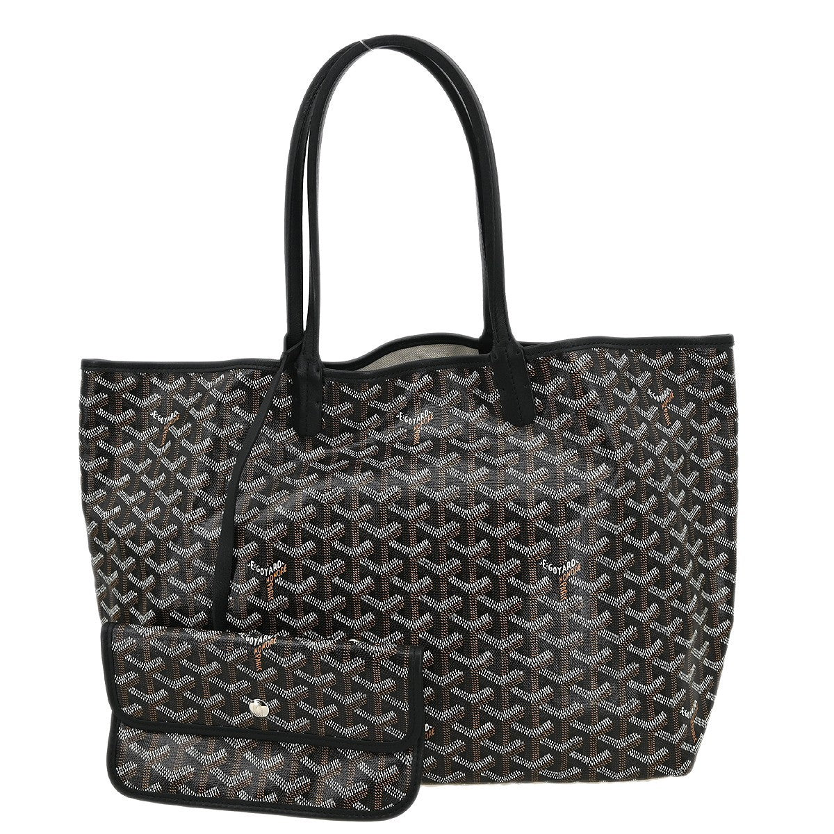 Goyard Saint Louis Tote Coated Canvas, Black, Canvas, Tote Bag
