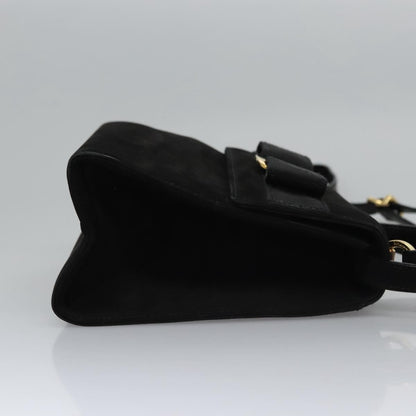 Salvatore Ferragamo Vintage Vara Bow Top Handle Bag Suede, BLACK, SUEDE, Handbag