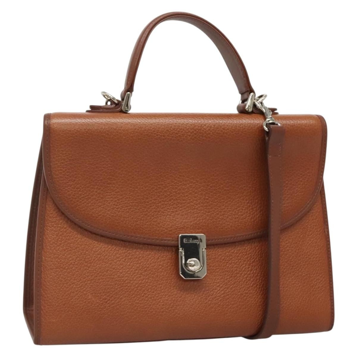 Burberry Vintage Handbag Leather, BROWN, LEATHER, Handbag