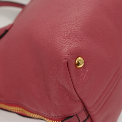 Miu Miu Convertible Madras Side Zip Satchel Grainy Leather, PINK, LEATHER, Handbag