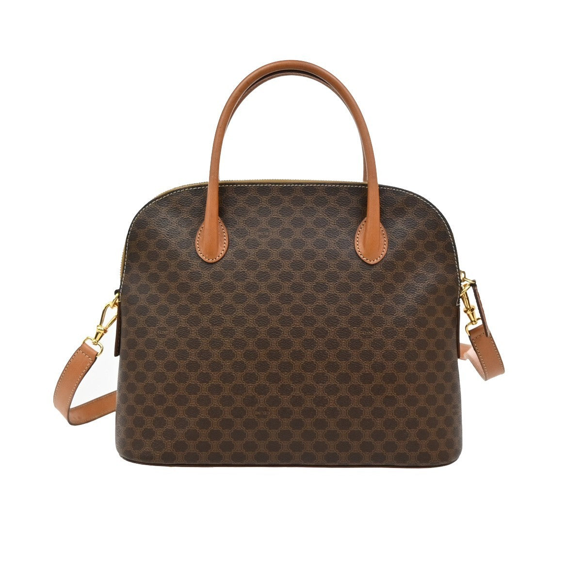 Celine Vintage Macadam Shoulder Bag Canvas, BROWN, CANVAS, Shoulder bag