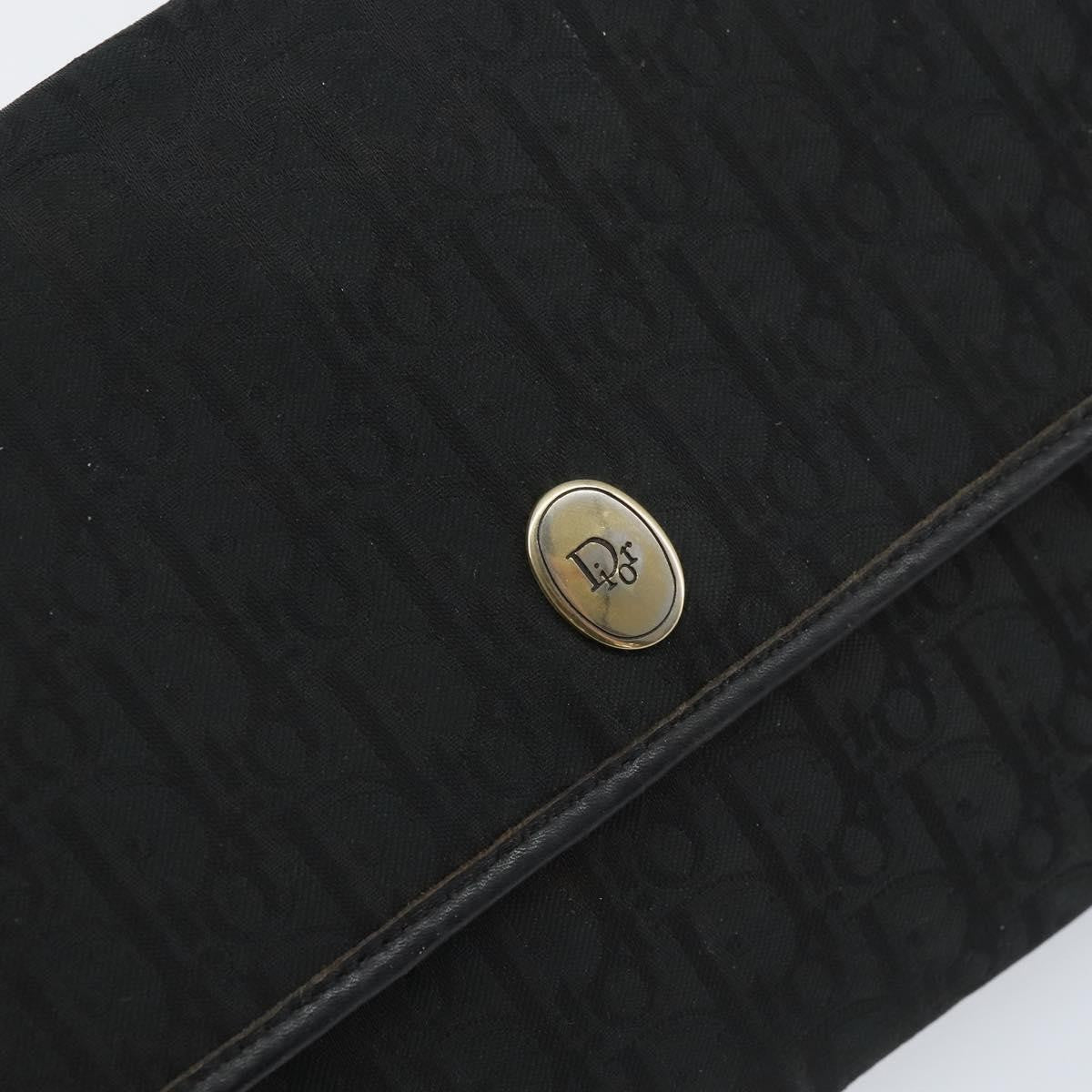 Christian Dior Vintage Chain Flap Shoulder Bag Diorissimo Canvas, BLACK, CANVAS, Shoulder bag