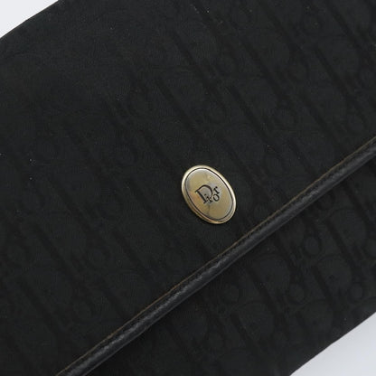 Christian Dior Vintage Chain Flap Shoulder Bag Diorissimo Canvas, BLACK, CANVAS, Shoulder bag