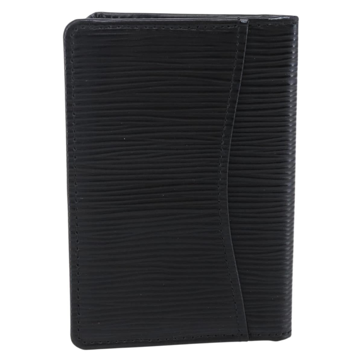 Louis Vuitton pocket organizer Leather, BLACK, LEATHER, Card Holders