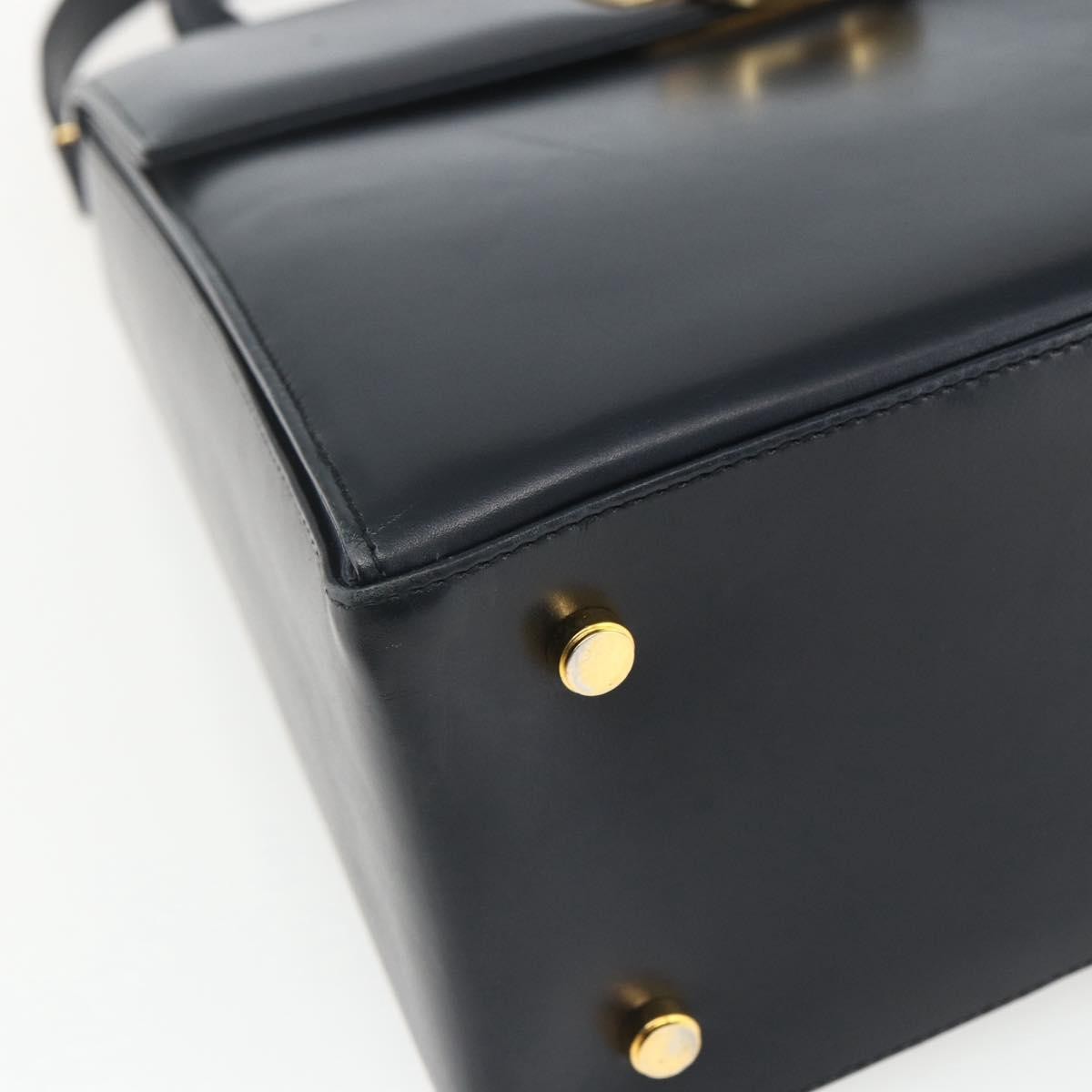 Salvatore Ferragamo Gancini Convertible Top Handle Bag Leather, NAVY, LEATHER, Handbag