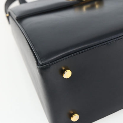 Salvatore Ferragamo Gancini Convertible Top Handle Bag Leather, NAVY, LEATHER, Handbag