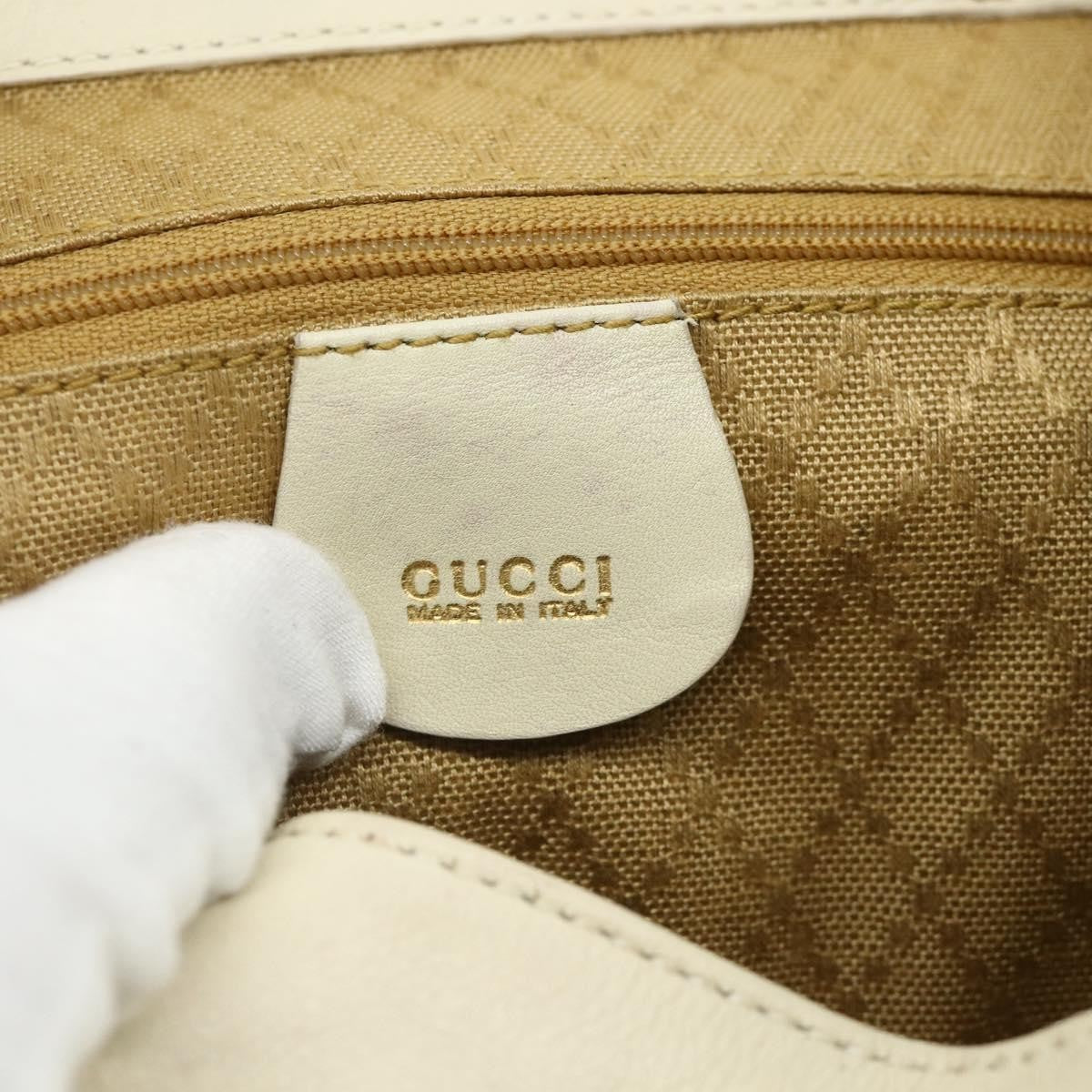 Gucci Vintage Bamboo Backpack Leather, White, Leather, Backpack