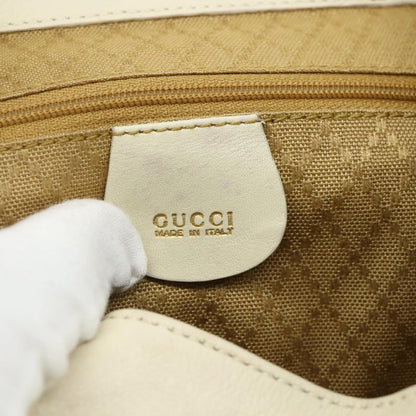 Gucci Vintage Bamboo Backpack Leather, White, Leather, Backpack