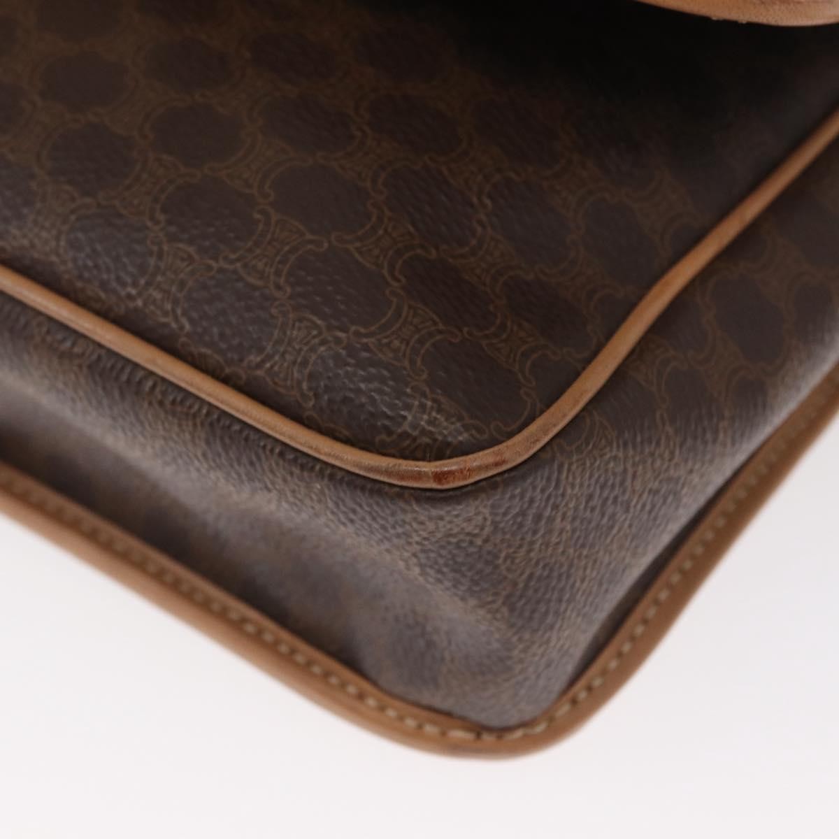 Celine Vintage Macadam Shoulder Bag Canvas and Leather, BROWN, CANVAS, Shoulder bag