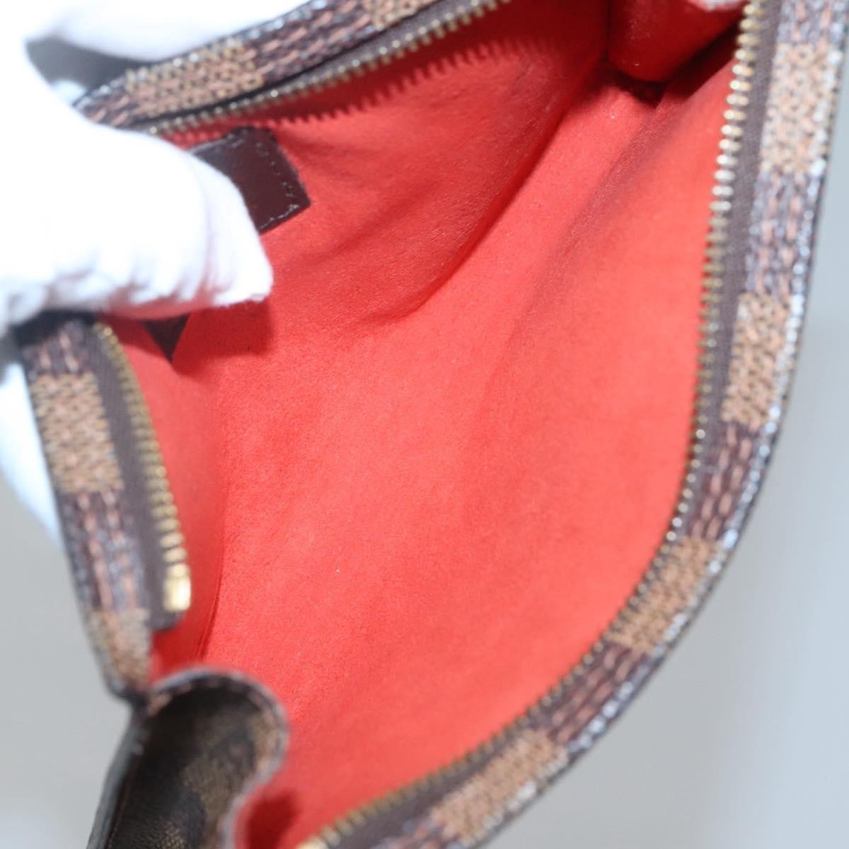 Louis Vuitton Marais Bucket Zip Pouch Damier, BROWN, CANVAS, Clutche & pouche