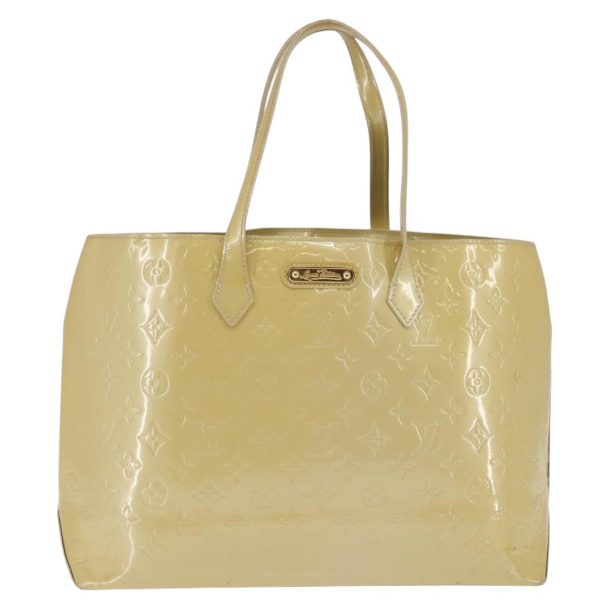 Louis Vuitton Wilshire Handbag Monogram Vernis, BEIGE, PATENT_LEATHER, Handbag