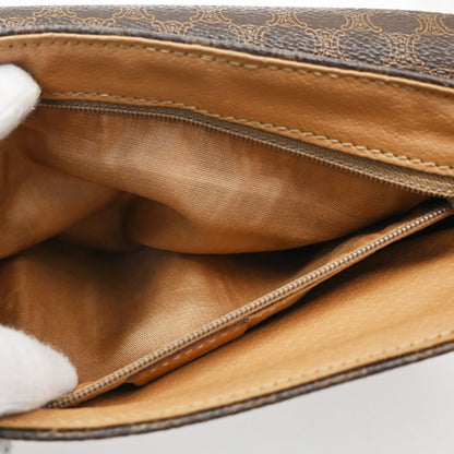 Celine Vintage Macadam Shoulder Bag Canvas and Leather, BROWN, CANVAS, Shoulder bag