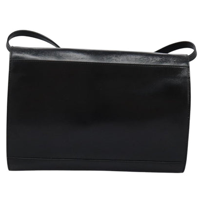 Celine Vintage Circle Logo Crossbody Bag Leather, BLACK, LEATHER, Crossbody bag